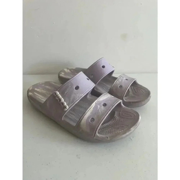 Unisex Crocs‎ Sandals Slides Birkenstock Style Purple Size M8/W10 GUC! - Picture 1 of 5